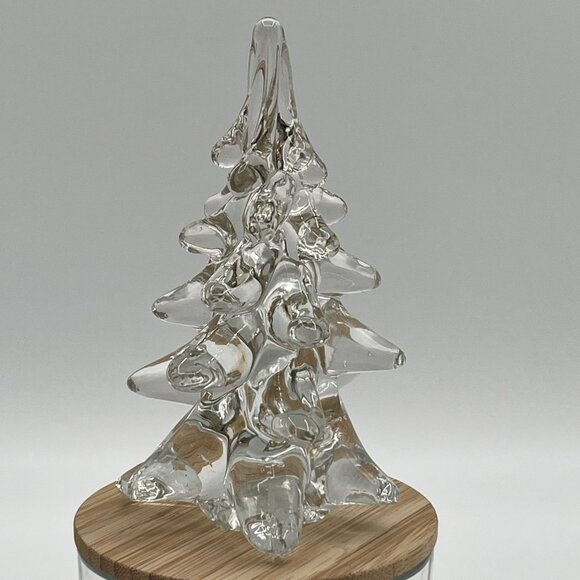 Unbranded Other - Vintage Crystal Clear Glass Art Christmas Tree 6" Heavy Paperweight Decor